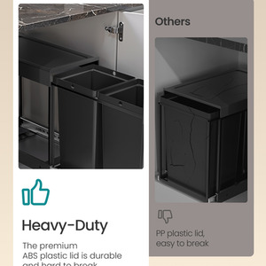 Kitchen Bin for Recycling and Waste, Built-in Rubbish Bin for Cabinet