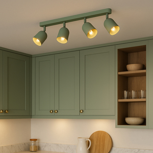 Eglo Tilston Steel Minimalist 4-Light Ceiling Spotlight, Green