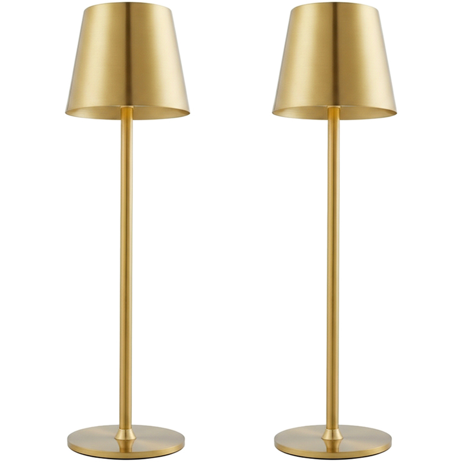 Set of 2 Iron LED Table Lamps - Gold