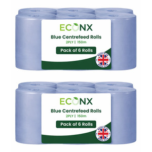 Blue Centrefeed Rolls 2-Ply Paper Hand Towels 150M