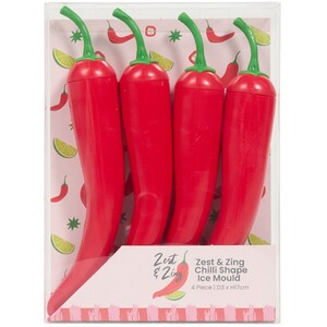 Pack of 4 Zest and Zing Chilli Shaped Ice Moulds
