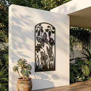 Butterfly Flower Screen Metal Wall Art