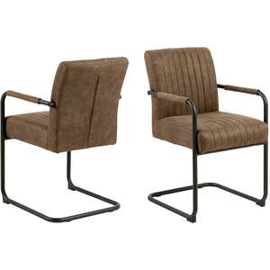 Helsinki Light Ribbed Upholstered Dining Chairs Set of 2