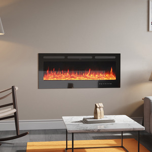 Stylish Recessed and Wall Mounted Electric Fireplace with Remote