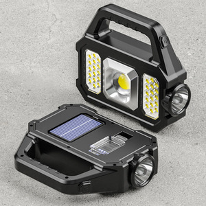 Solar Camping Work Light Rechargeable LED Torch Power Bank