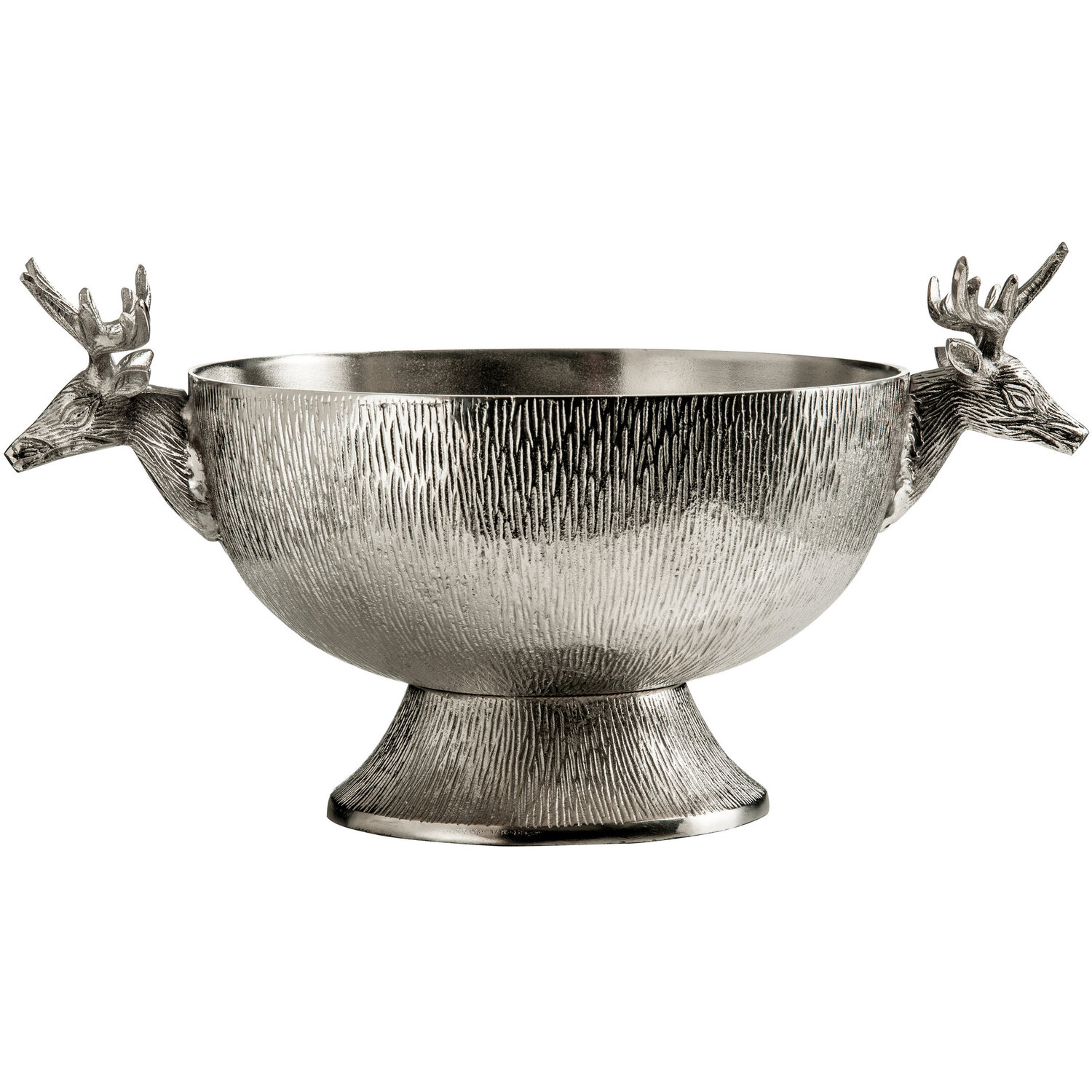 Stag Nickel Finish Punch Bowl - Silver