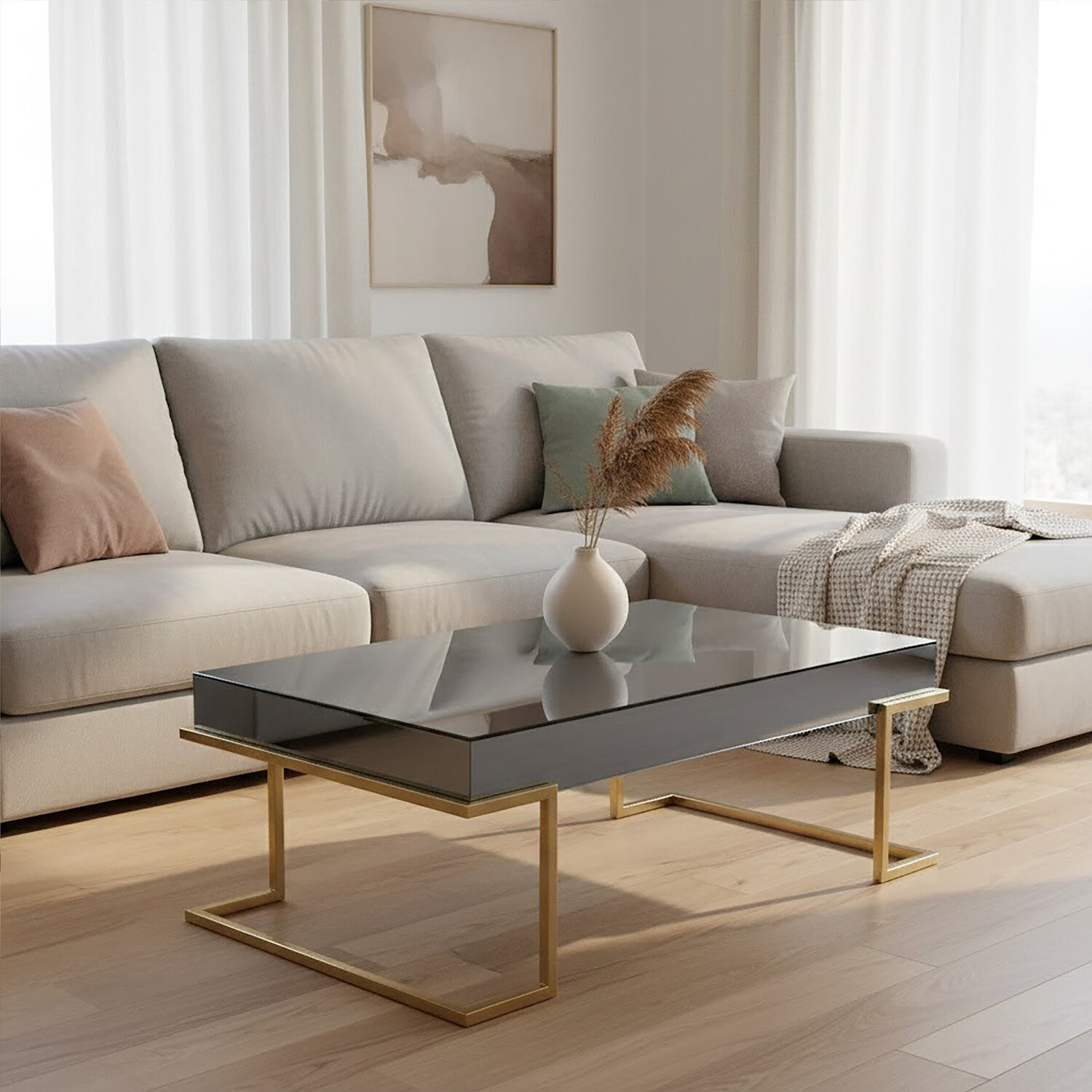 Kaso Coffee Table. - Gold
