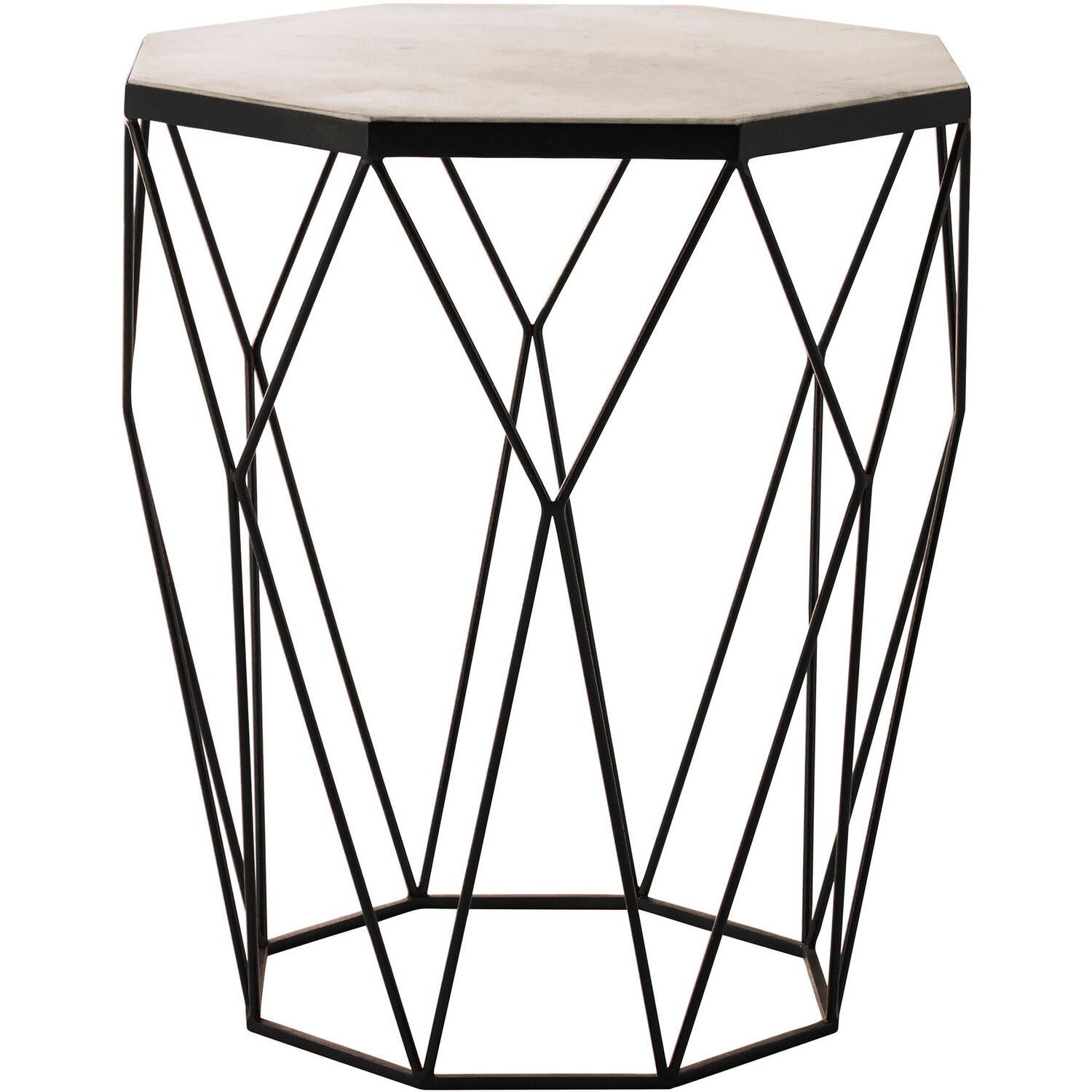 Shalimar Octagon Matte Black Side Table - Black