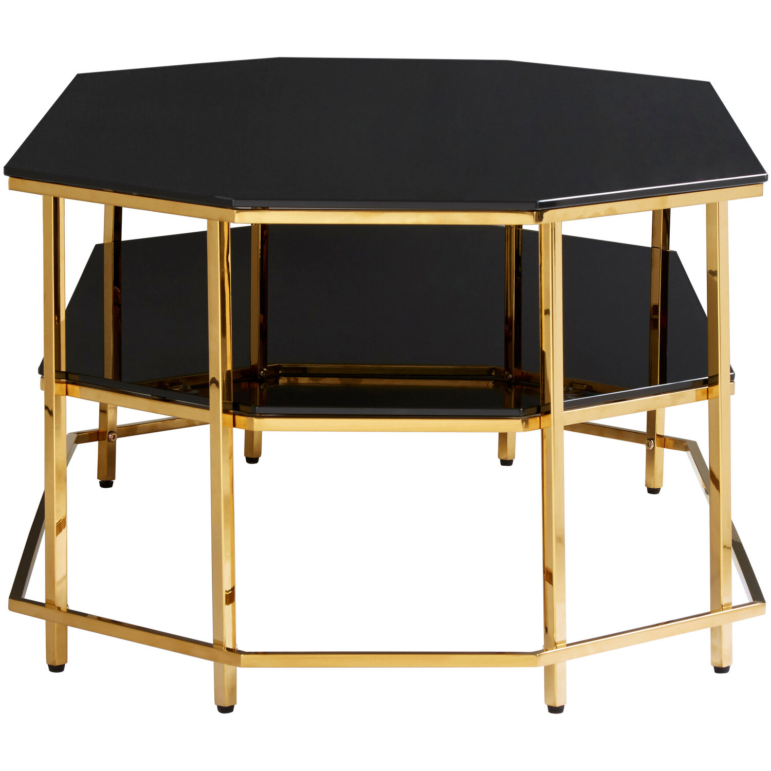 Arezzo Black Tempered Glass Coffee Table - Black
