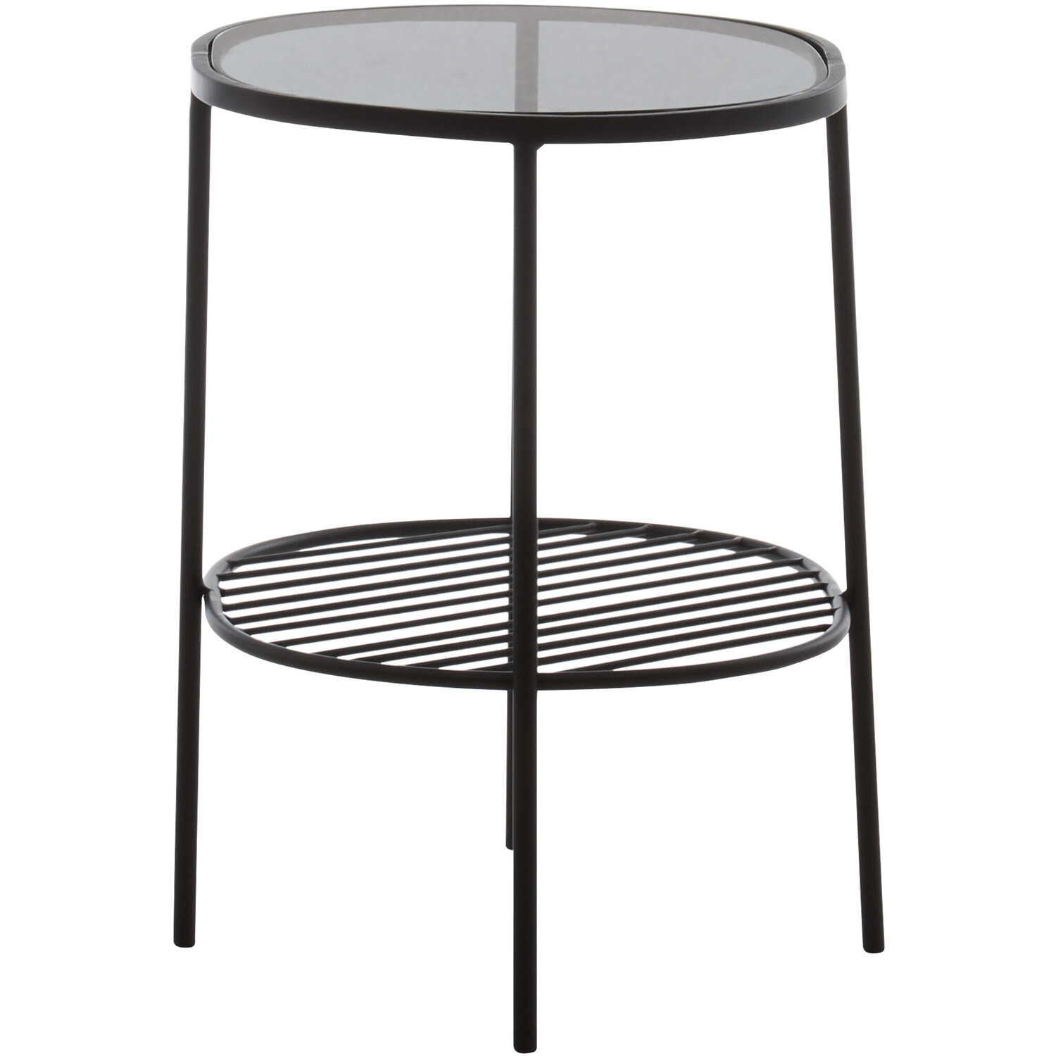 Trento Black Two Tier Side Table - Black