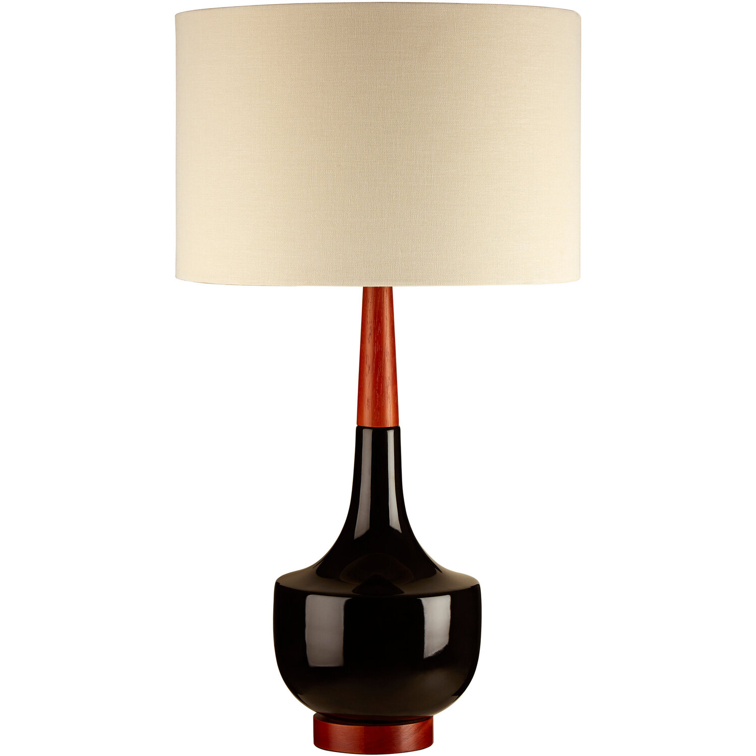 Sirus Table Lamp with Wood And Ceramic Base - Black