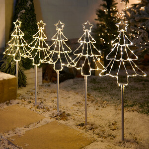 5 Piece Christmas Tree Stake Lights