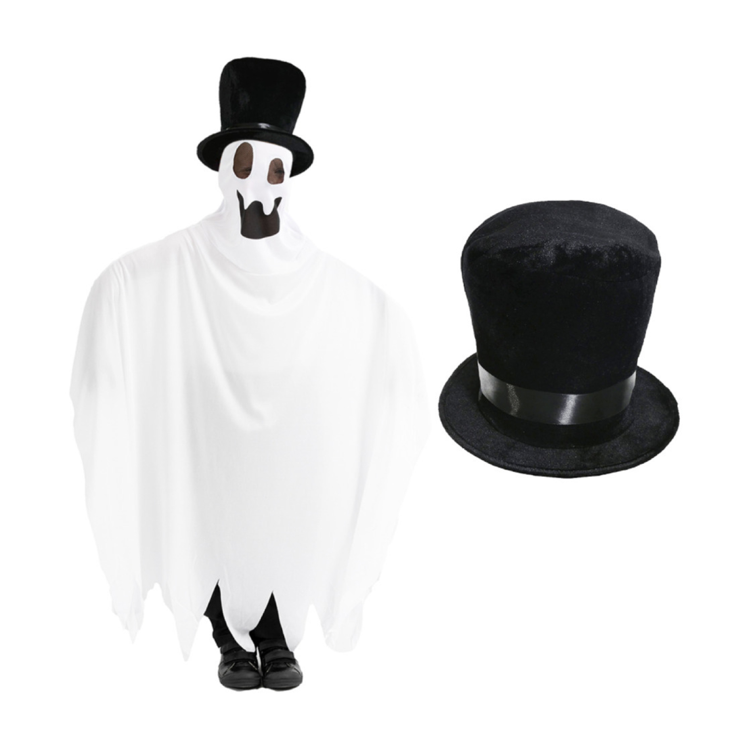 Ghost Costume with Soft Top Hat