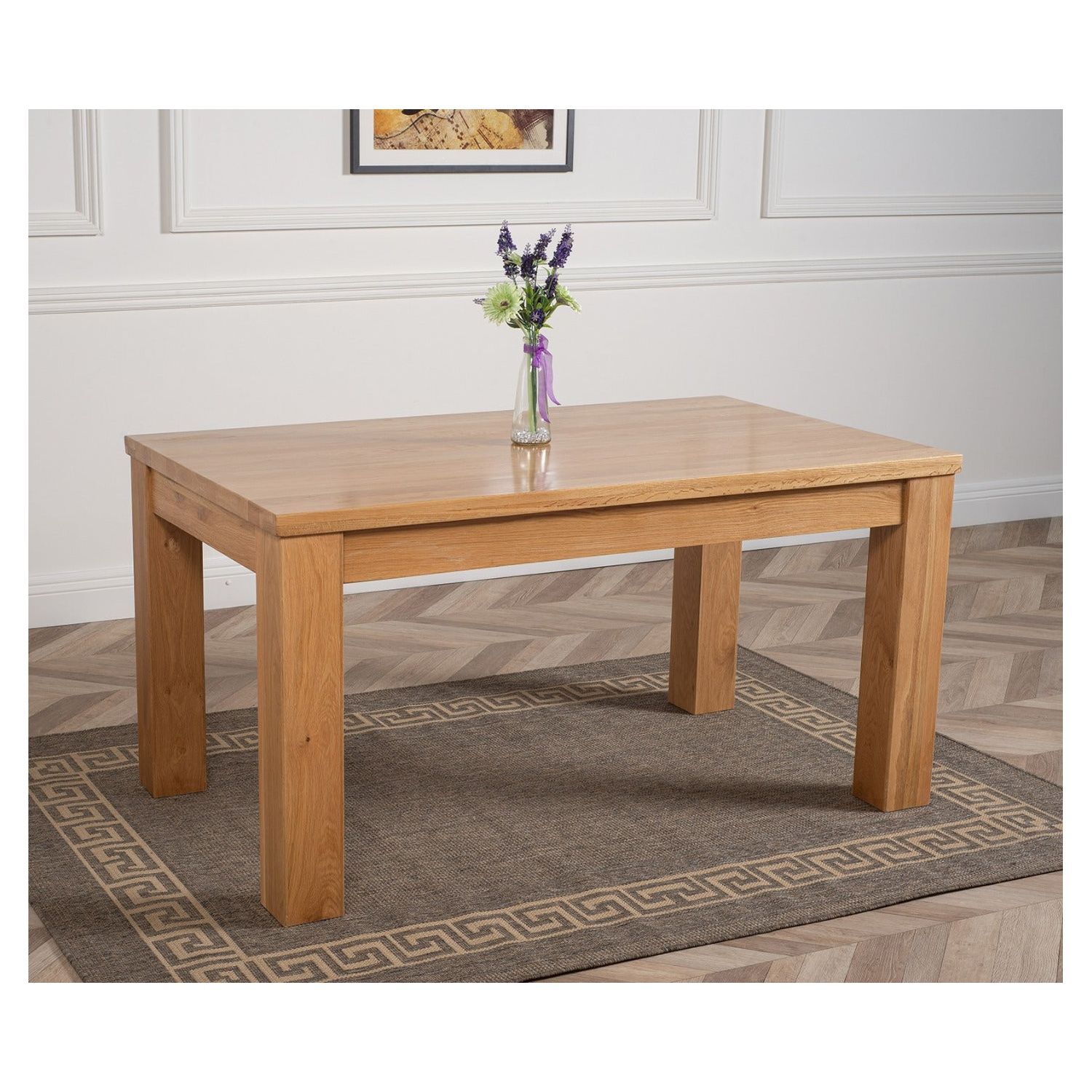 Thats Furniture Dakot 152 X 87Cm Medium Oak Dining Table And 4 Montana Leather Chairs - Red