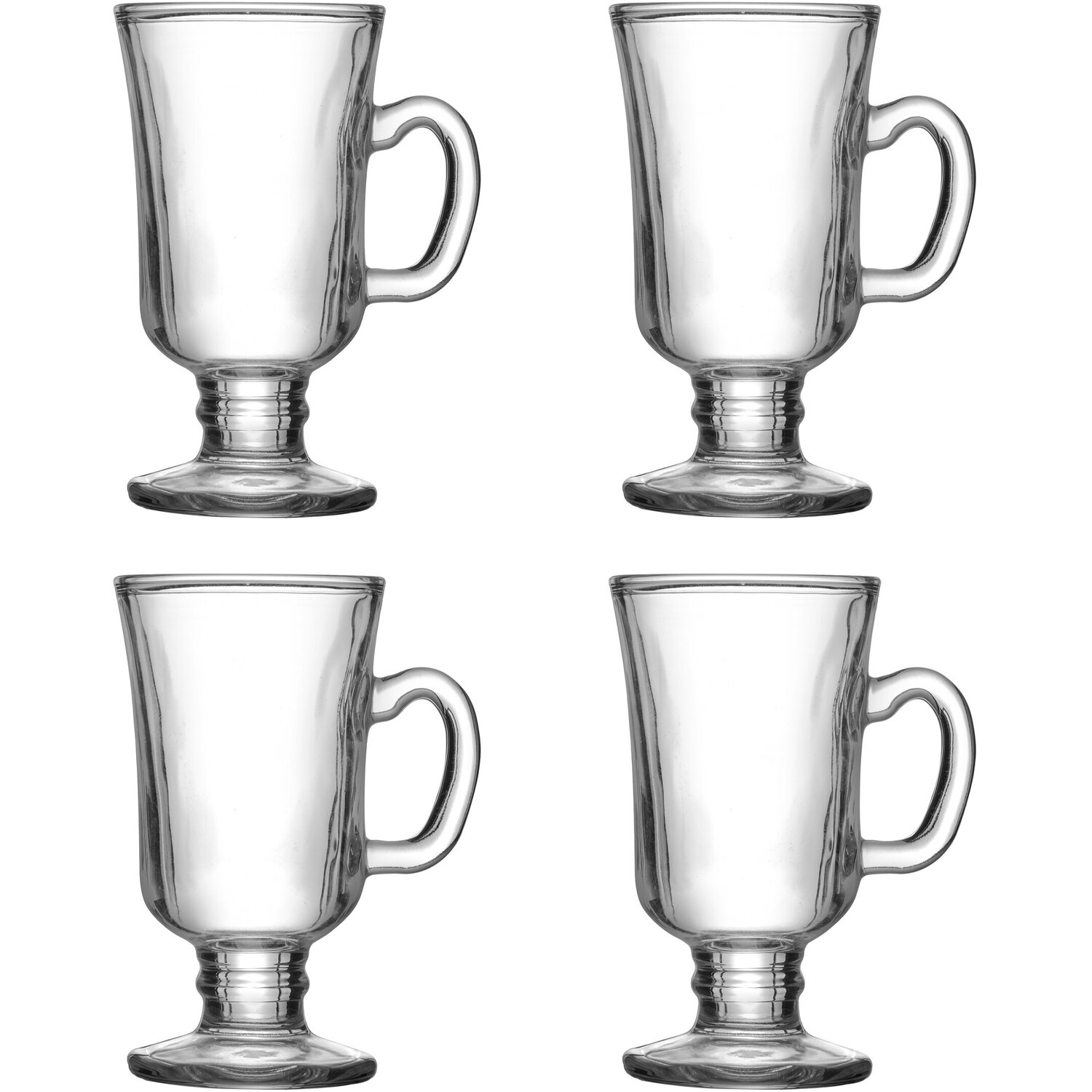 Euri Set of Four Irish Coffee Glasses 240ml - Transparent