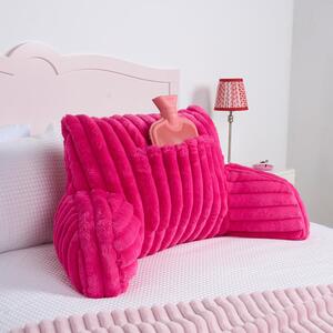 OHS Ribbed Faux Fur Cuddle Cushion with Heatable Pocket