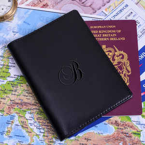 Personalised Script Initial Passport - Faux Leather