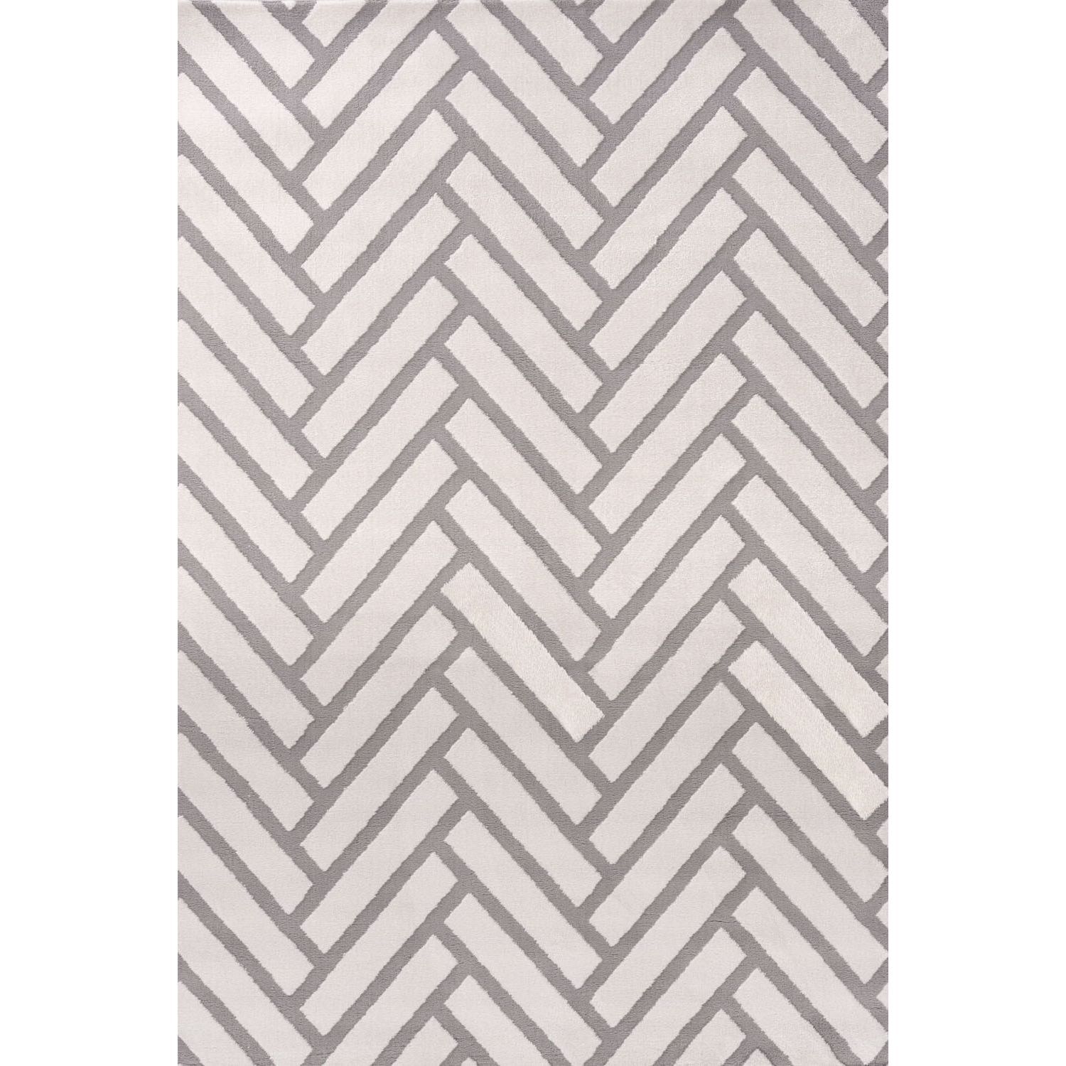 The Rugs Unisex Light Grey Loft Herringbone Living Room Area Rug & Runners Soft Pile In | : 120 Cm X 170 Cm - Image 3
