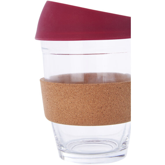 Mimo Glass Mug With Red Silicone Lid