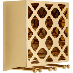 Novo 12 Bottle Gold Finish Wine Rack