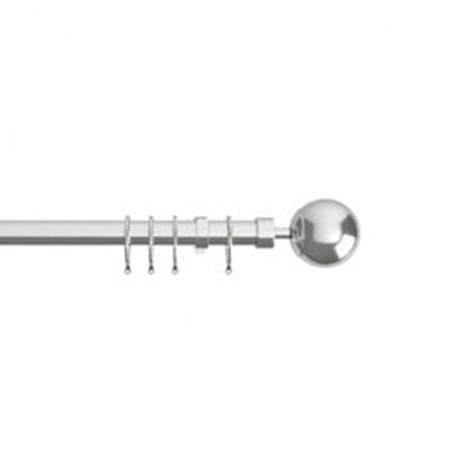 22-25mm Chrome Finesse Ball End Metal Curtain Pole Set - Antique Brass / 120cm