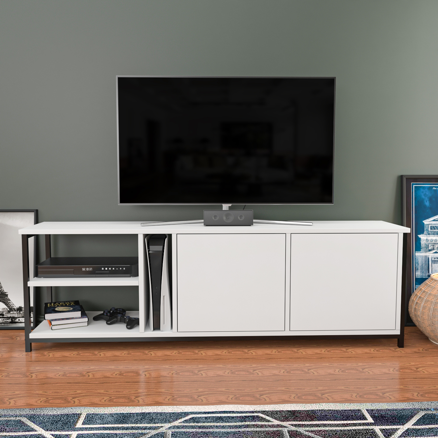 Primrose TV Unit - Black and White