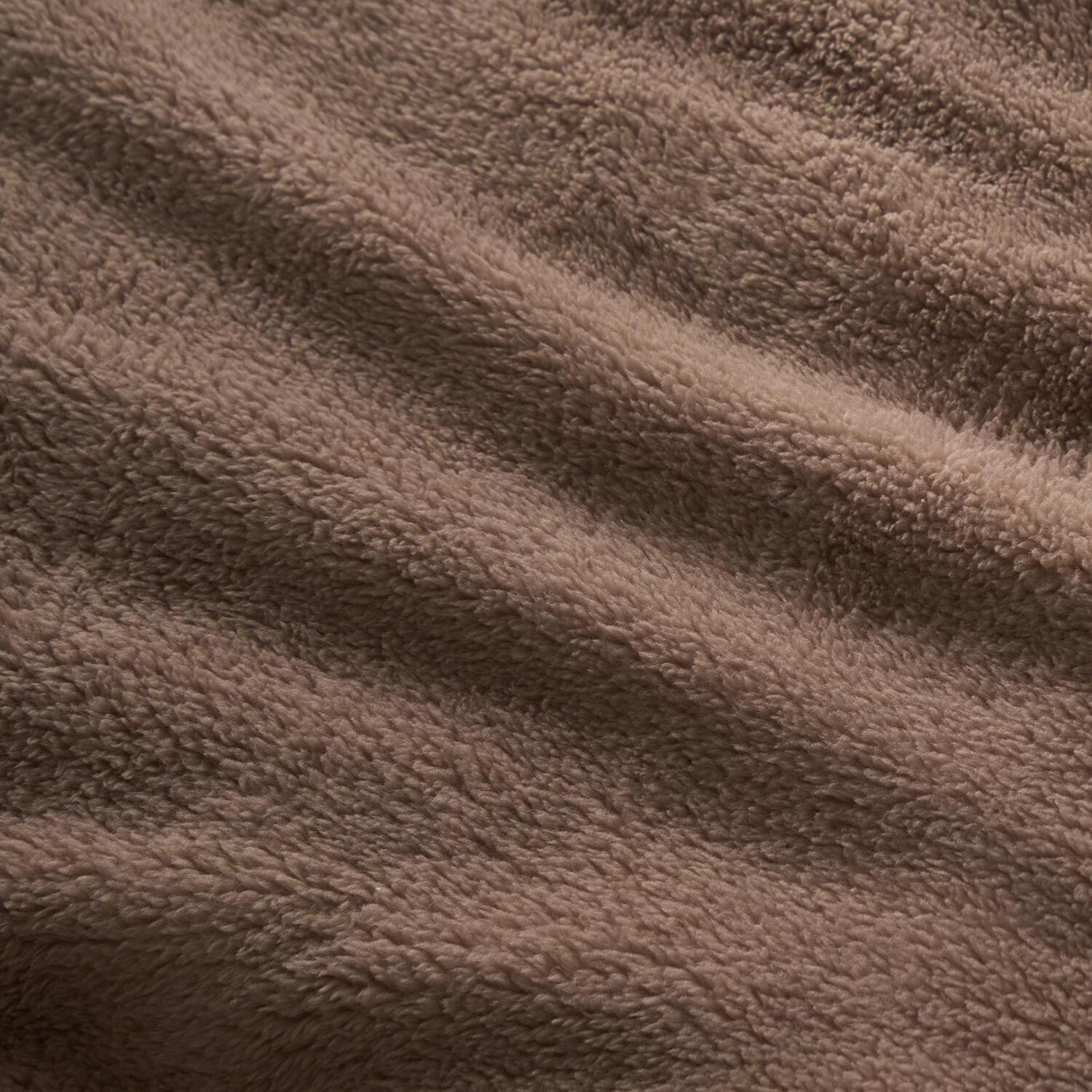 OHS Teddy Fleece Thermal 25cm Fitted Bed Sheet Winter Bedding in Brown | Size: Double Fitted
