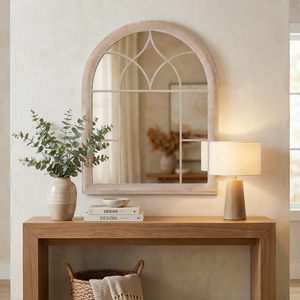 Arched Metal Frame Farmhouse Wall Mirror