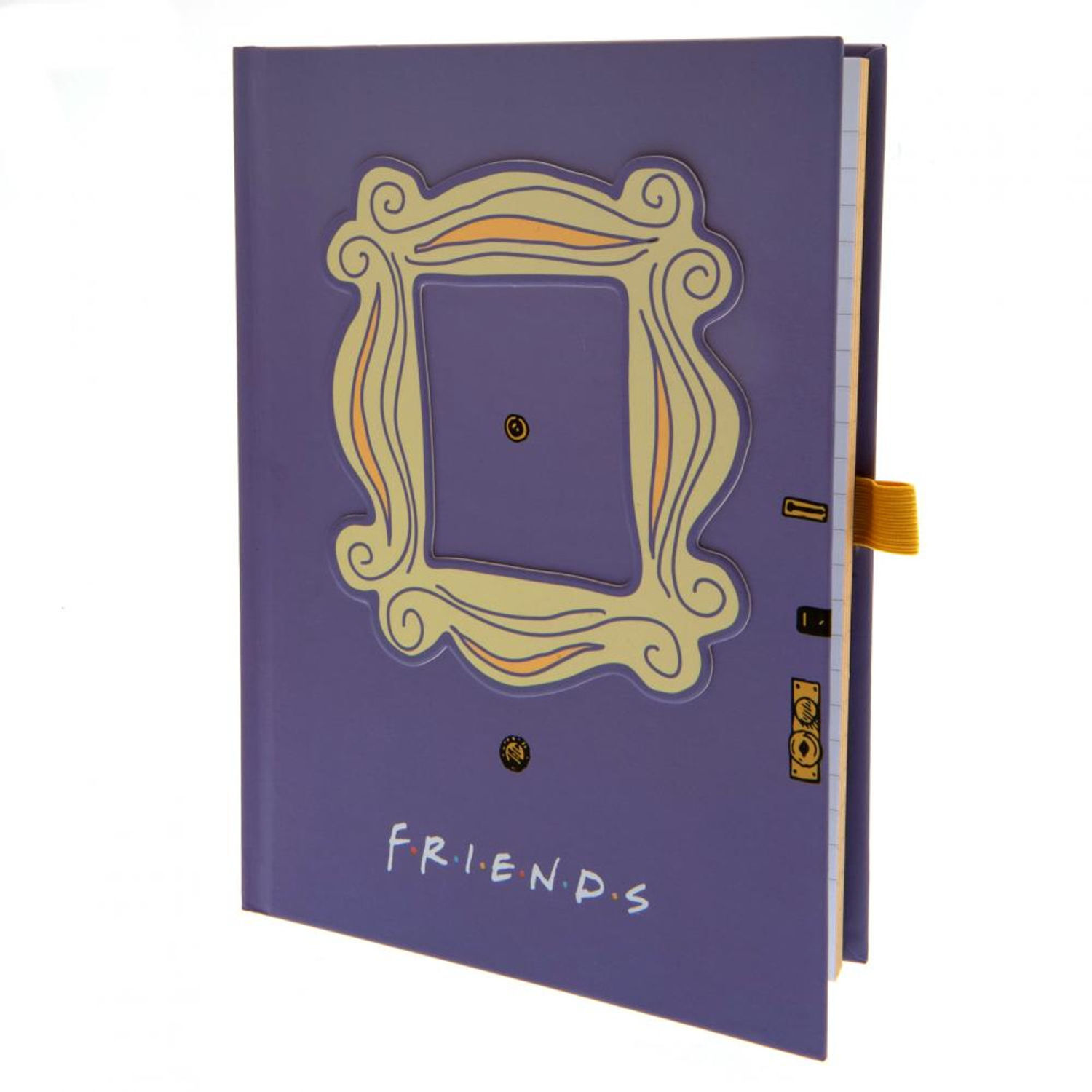 Friends Premium Photo Frame A5 Notebook - Purple/Gold