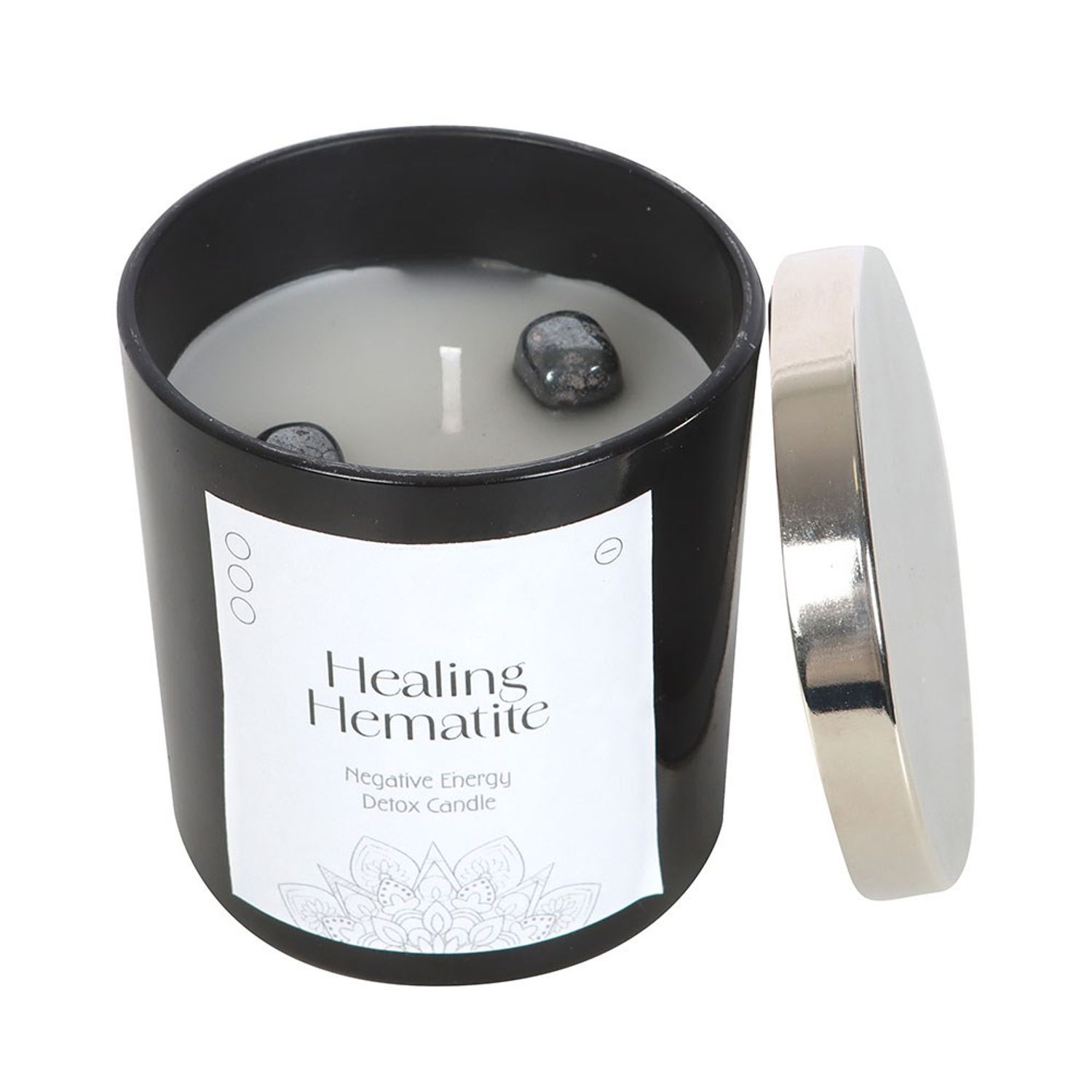 Something Different Healing Hematite Candle - Black/White
