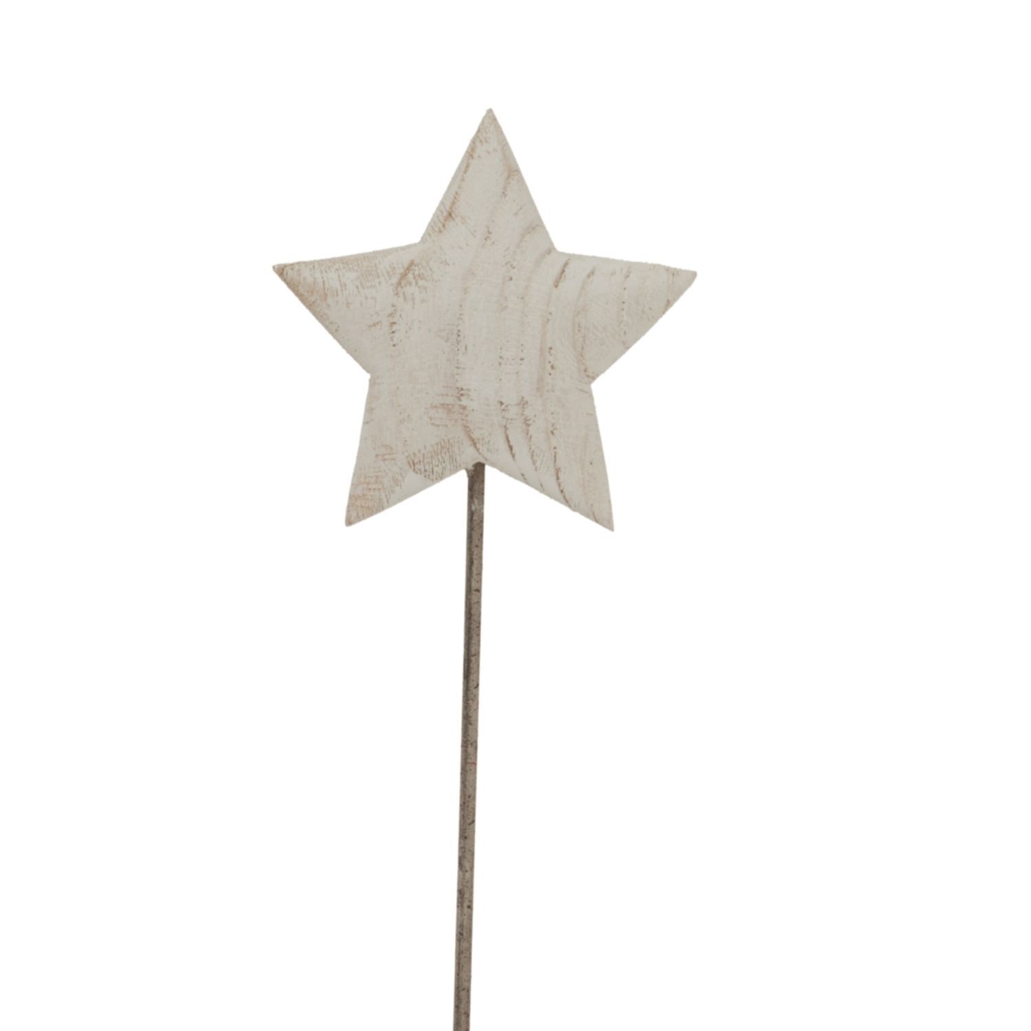 Hill Interiors White Washed Star Christmas Decoration - White/Black