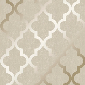 Camden Trellis Wallpaper in Cream and Gold