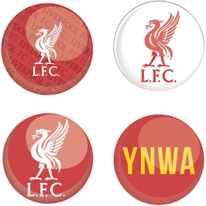 Liverpool FC YNWA Badge Set (Pack of 4)