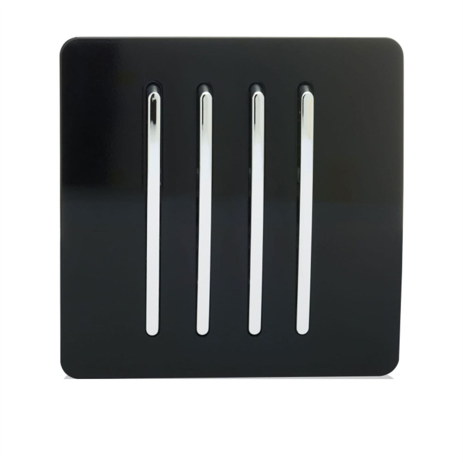 Trendi 4 Gang 2 Way Artistic Modern 10 Amp Rocker Light Switch Black ART-SS8BK - Image 4