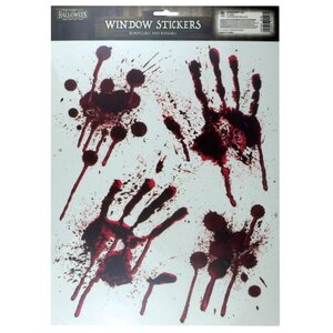 Bloody Hand Window Stickers Removable Reusable Halloween