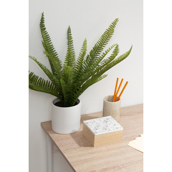 Mimo White Marble Effect Trinket Box