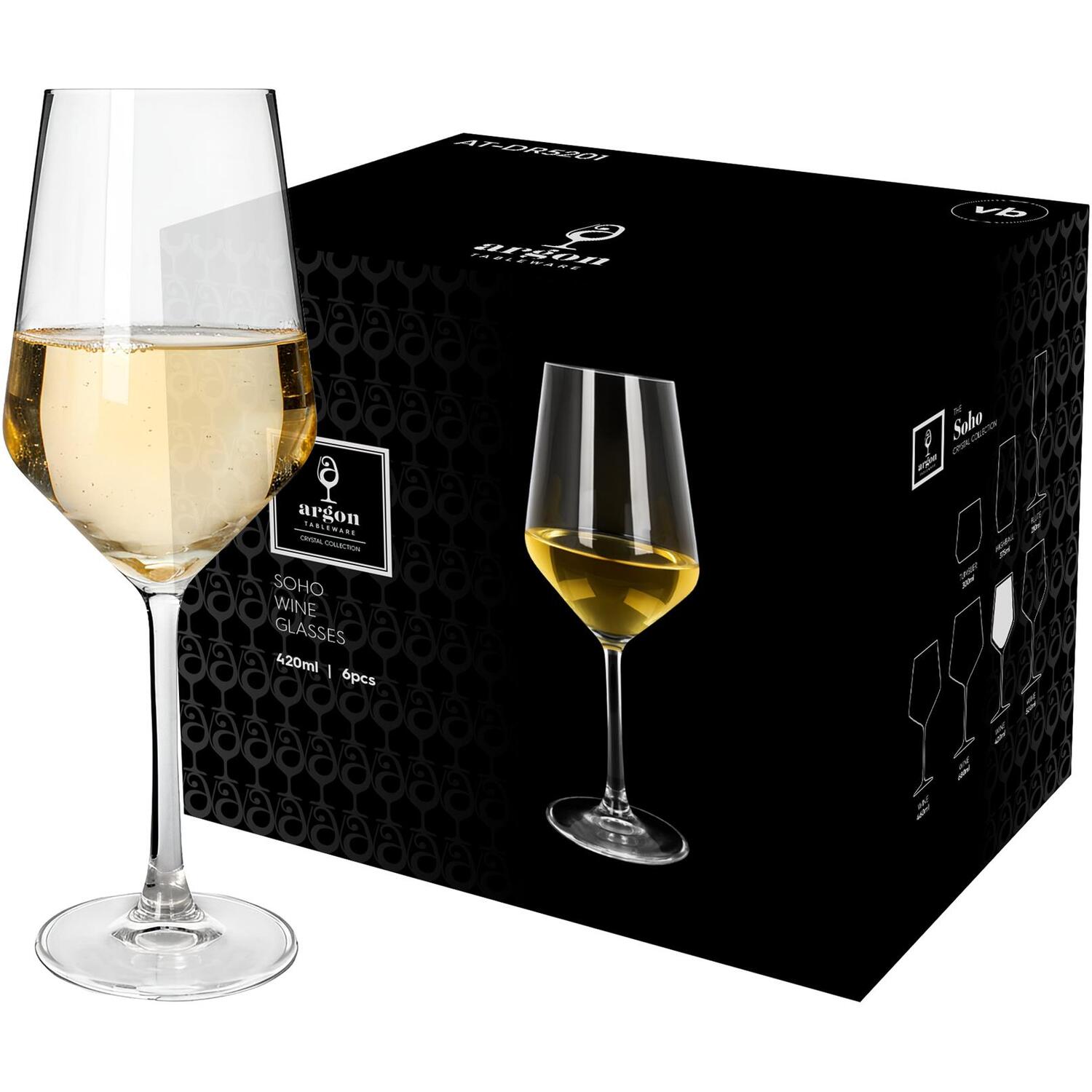 B&Q -  Soho Crystal White Wine Glasses420MlPack Of 24 - Image 4