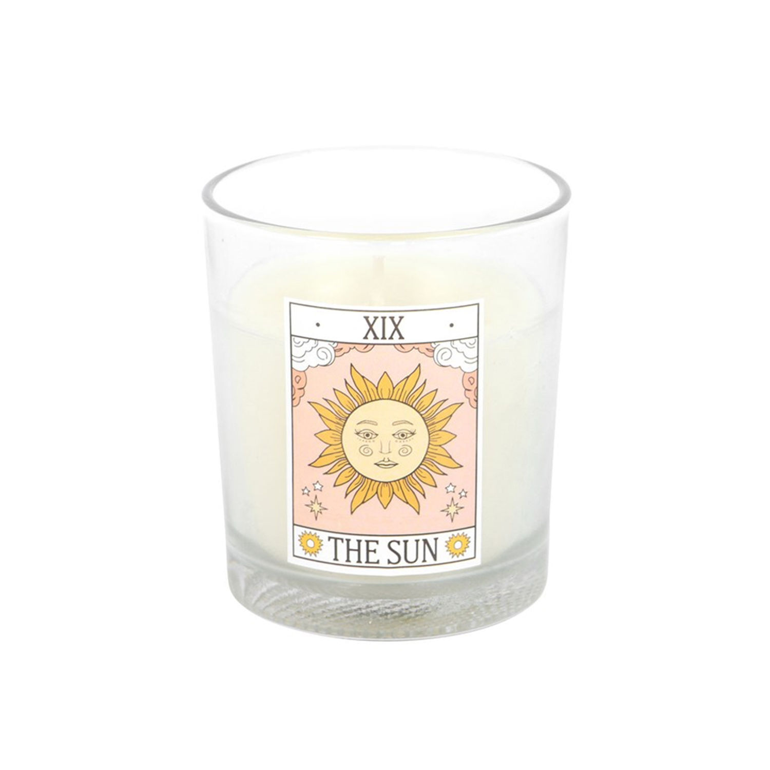 Something Different The Sun Rose Tarot Vintage Candle - White/Light Pink