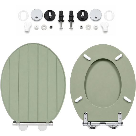 Sage Green Tongue & Groove Soft Close Toilet Seat MDF