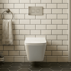 Hilderstone Soft Square Wall Hung Toilet Pan, Soft Close Seat, Concealed