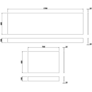 Grey Gloss Bath Panel Pack 1700/700mm - Side & End MDF