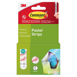 Poster Strips Pack of 12 Self Adhesive Damage-Free