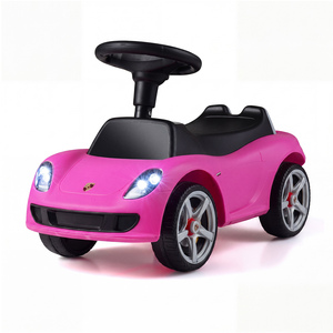 Porsche Foot to Floor Sliding Car with Sound Buttons-Pink