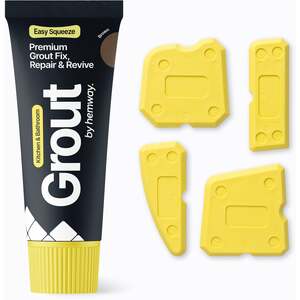 Hemway Brown Grout Reviver Kit 400g & 4 Piece Profiling Tool Kit