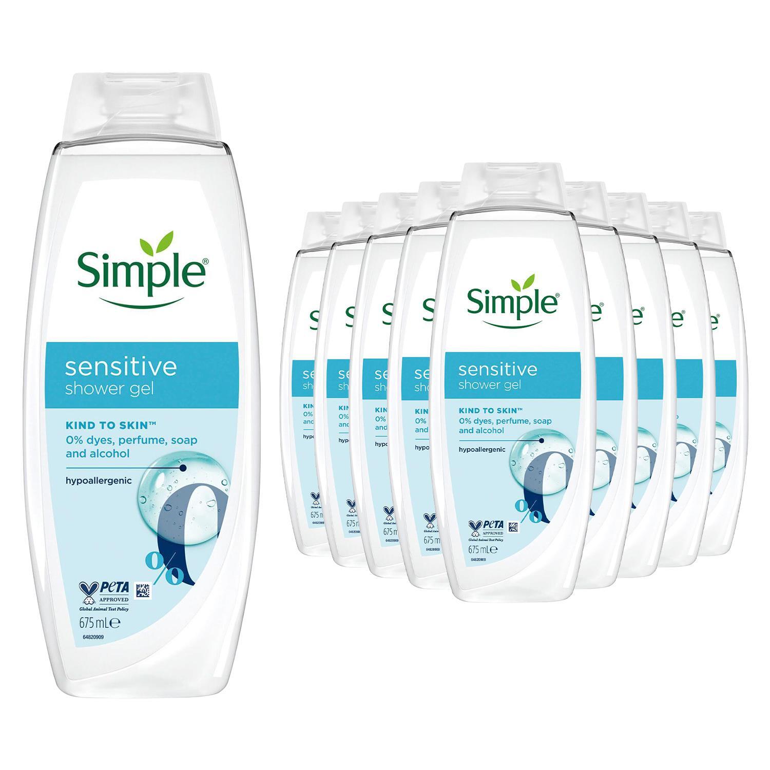 Simple White Sensitive Shower Gel 675Ml 12-Pack Multipack In - Image 3