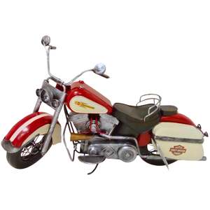 Handmade Harley-Style Motorcycle Model  Vintage Motorbike Display 38 cm