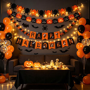 Halloween Party Decoration Set with Banner Balloons