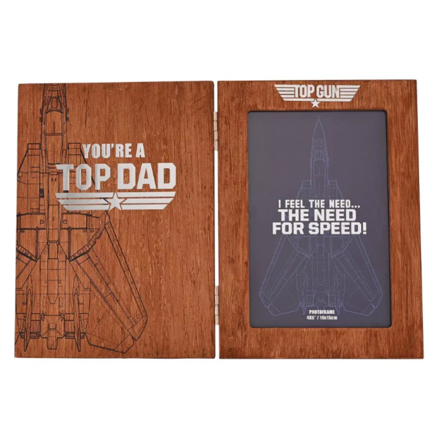 Top Gun Top Dad Folding Photo Frame Brown - Image 2