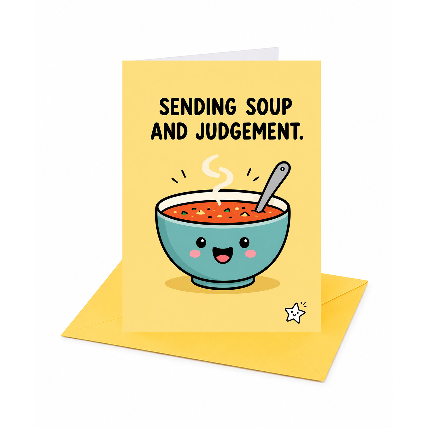 - Sending Soup And Judgement Get Well Soon Greeting Card - Image 2