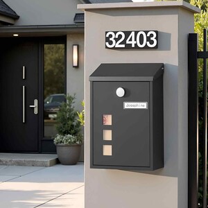 Wall Mounted Post Box with Window Nameplate Lock, Black